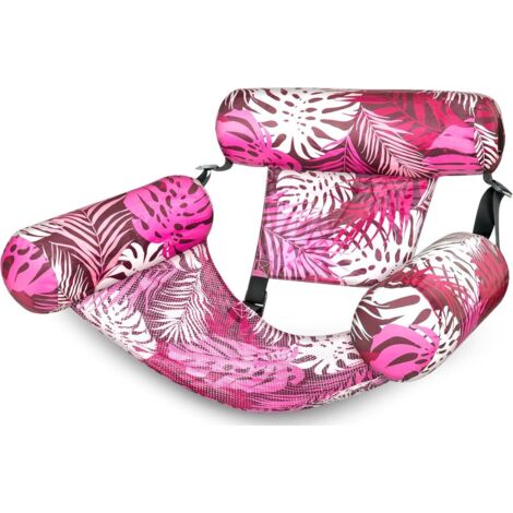 Bouée gonflable adulte - matelas gonflable - pliable - hamac flottant - rose