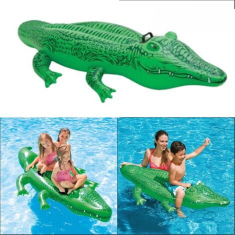 Bouée gonflable alligator 165 x 86 cm, jouet aquatique crocodile