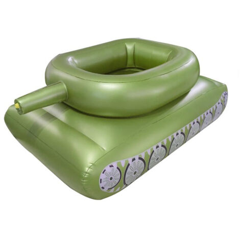 Bouée gonflable avec jet d'eau, style voiture blindée, pour adultes, verte, 155 x 112 x 61 cm