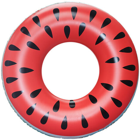 Bouée gonflable (avec peinture de fruits d'été, pastèque, bouée, radeau gonflable, décorations pour fête à la piscine)
