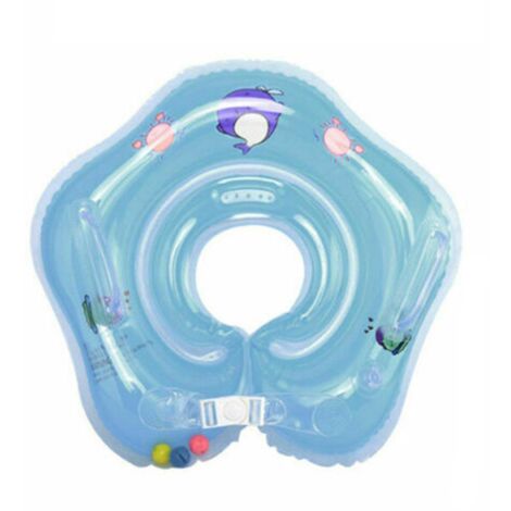 Bouée gonflable bleue pour bébé, anneau de cou pour le bain et la douche, jouet flottant, accessoire de sécurité pour la piscine