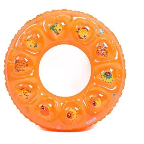 Bouée gonflable double couche orange et épaisse pour enfants, anneau en cristal, jouet de natation double air pour la taille