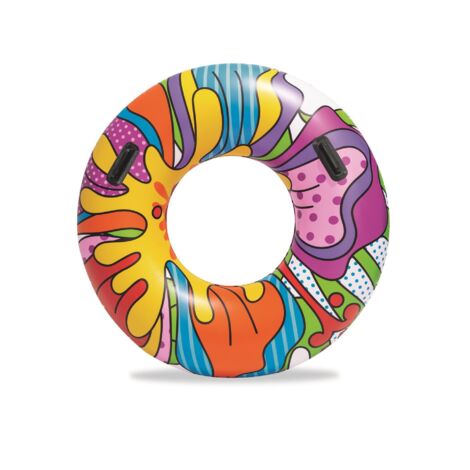 Bouée gonflable en caoutchouc, bouée de natation au design pop art, multi