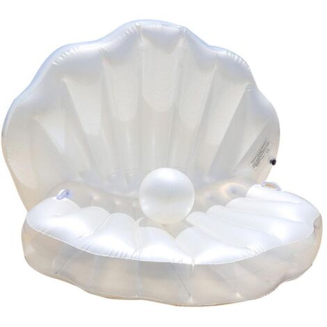 Bouée gonflable géante en forme de palourde avec perle pour adultes
