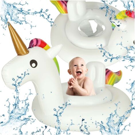Bouée gonflable licorne avec siège 62 cm pour enfants de 1 à 3 ans