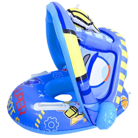 Bouée gonflable pour bébé avec pare-soleil amovible, bateau-radeau anti-basculement pour bébés de 6 à 36 mois