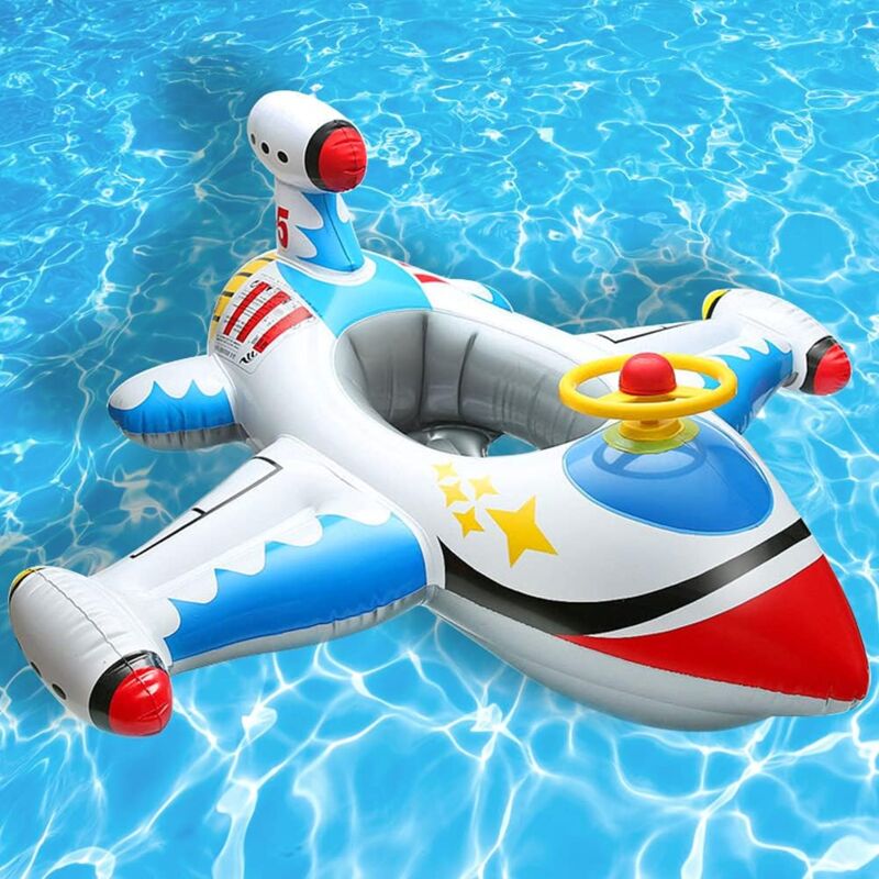 Tigrezy - Bouée gonflable pour bébé avec volant et klaxon pour enfants de 1 à 4 ans, bouée de natation pour l'été, fournitures de plage