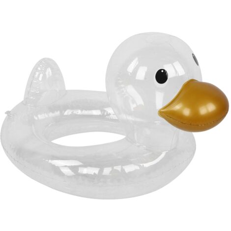 Bouée gonflable pour enfants ID25cm Canard transparent Jouet aquatique flottant Aide à la sécurité aquatique pour les enfants de 3 à 8 ans