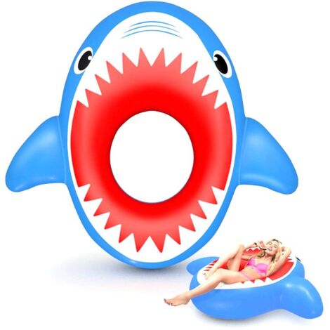 Bouée gonflable requin pour piscine, matelas de bain souple et résistant, jouet de plage d'été