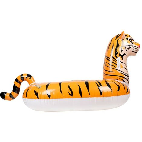 Bouée gonflable XXL chevauchable – Flotteur deluxe tigre 150x105x100cm – Poignées ergonomiques pour maniabilité – Pour piscine et plage – Airmyfun