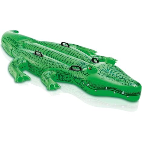 bouée grand crocodile a chevaucher 203cmX114cm 1 pièce Vert