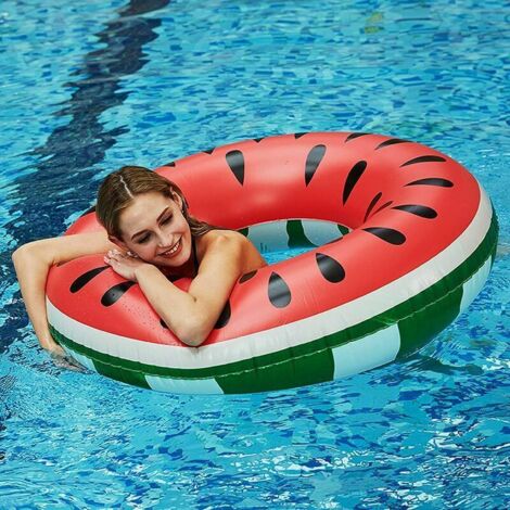 Bouée Pastèque, Anneau de Natation Bouée d'été Eau Jouet bouée Piscine bouée Gonflable bouet Gonflable Piscine Gonflable pour Piscine Bouée de Piscine pour Adultes et Enfants 90