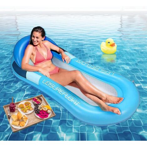 Bouee Piscine Adulte, Matelas 160cm90cm Hamac Gonflable Air Flottant Fauteuil d'eau Canapé pour Adultes Plage ExtéRieur Lounger -