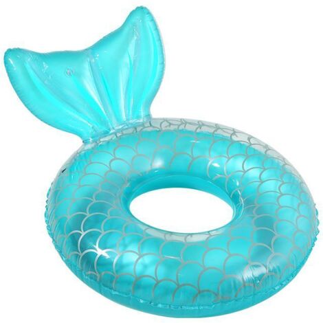 Bouée sirène, anneau de natation gonflable en PVC, flotteur de piscine en forme de sirène avec queue pour bébés, enfants et adultes, jouet aquatique pour les vacances d'été à la plage (vert)