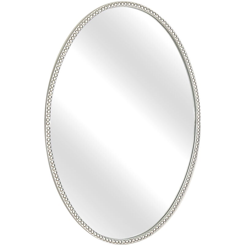 Cordon ovale miroir en métal argenté