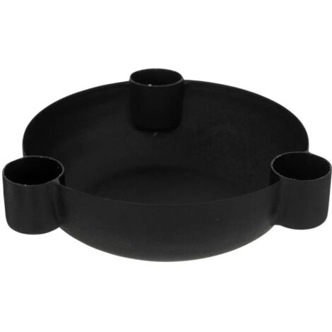Bougeoir 3 Bougies en Métal "Jiling" 14cm Noir