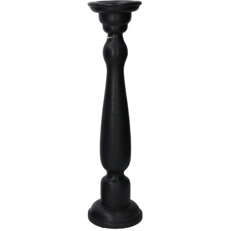 Bougeoir bois noir 11.5/12.5h50 cm