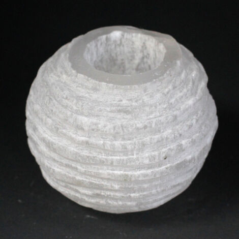 Bougeoir Boule de Neige en Sélénite - 8 cm- Vendu par 1