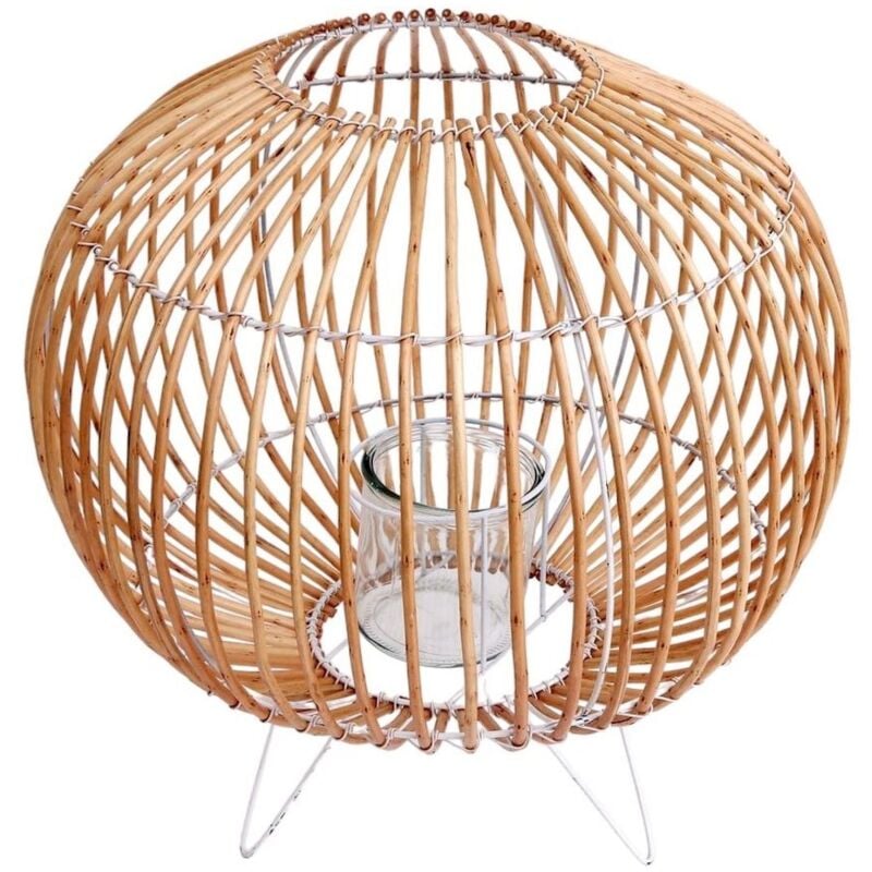 Bougeoir boule en rotin Alix