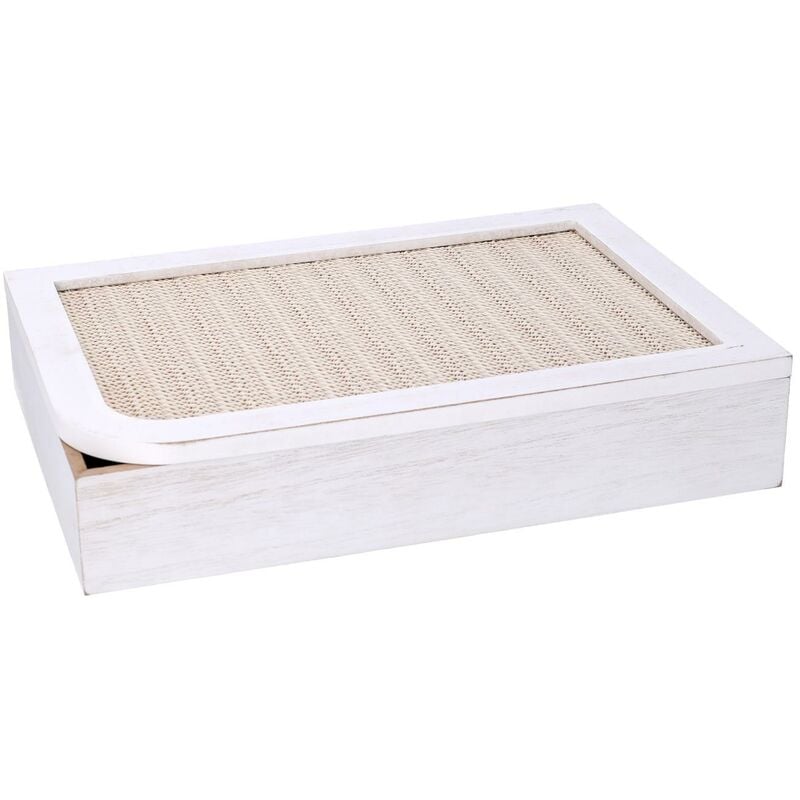 Boîte à thé rectangulaire en bois blanc cm20x6x29