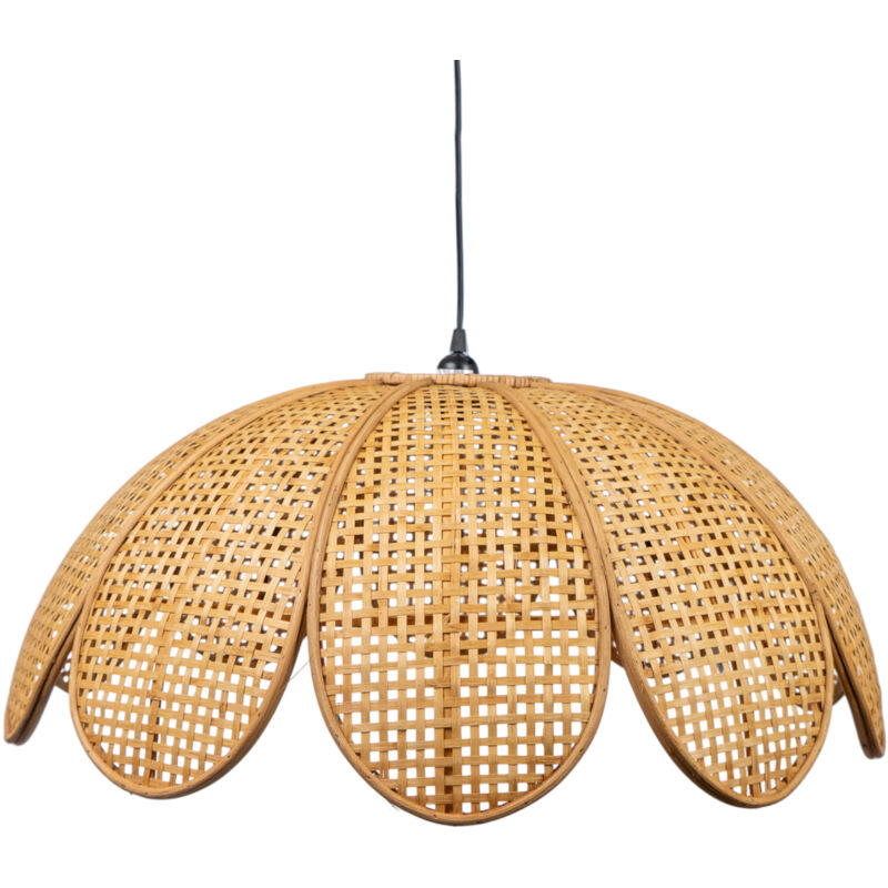 Lampe à suspension fleur en rotin