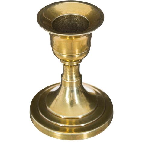 Bougeoir Chandelier en Métal Doré H 7,5 cm - Atmosphera