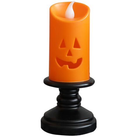 Bougeoir citrouille d'halloween coloré, lampe LED sans flamme, bougeoir de table, décoration de maison, décoration d'halloween