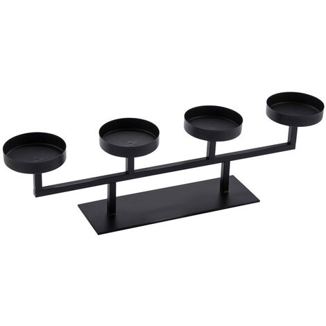 Bougeoir de l'Avent noir pour 4 bougies - environ 48 cm - bougeoir