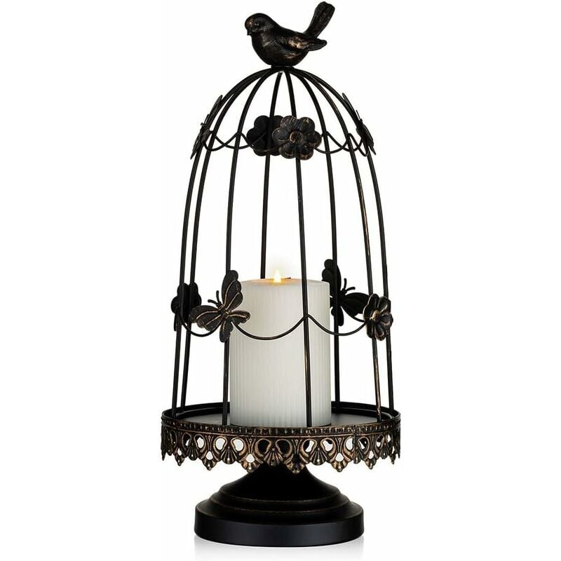 Tinor - Bougeoir Décoratif en Cage à Oiseaux pour Décor Antique, Adapté pour Les Bougies de Jardinière Fleurs Affichage Guirlande pour la Décoration