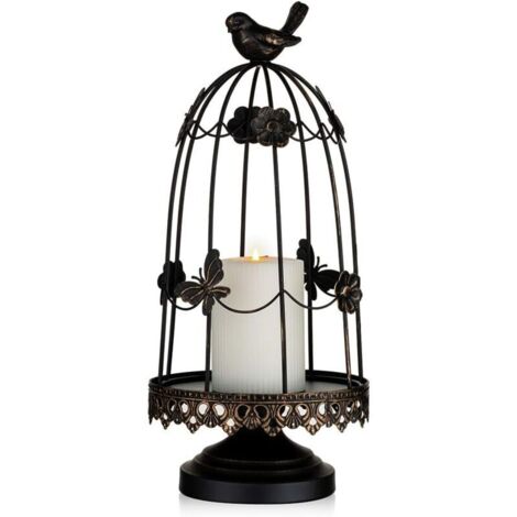 Bougeoir décoratif en forme de cage à oiseaux, idéal pour une décoration antique, parfait pour les pots de fleurs, les bougies, les fleurs, les guirlandes pour les fêtes, les mariages, les centres de 