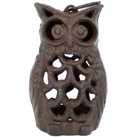 Bougeoir décoratif en forme de hibou en fonte, pour la maison et les cadeaux
