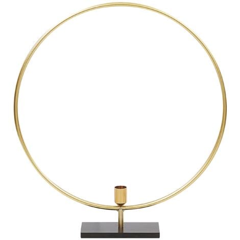 Bougeoir Design en Forme de Cercle en Métal Doré Accessoire Déco Moderne et Très Tendance pour Salon ou Chambre Glamour Chic et Contemporaine Beliani