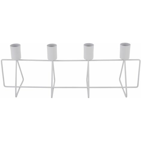 Bougeoir design métal Row - 40 x 9 x 25 - Blanc