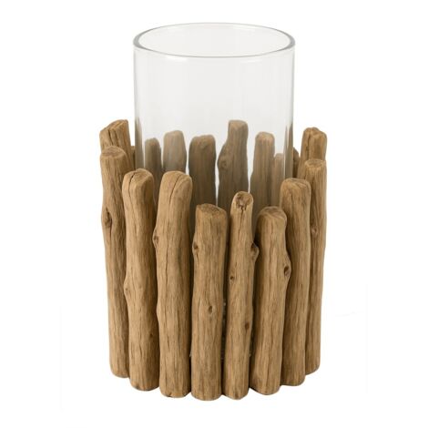 Bougeoir en bois de châtaignier pour une décoration élégante et confortable, idéal pour les bougies parfumées et les décorations.