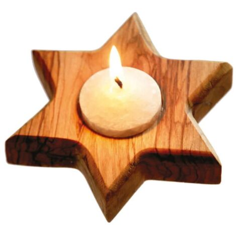 Bougeoir en bois Etoile