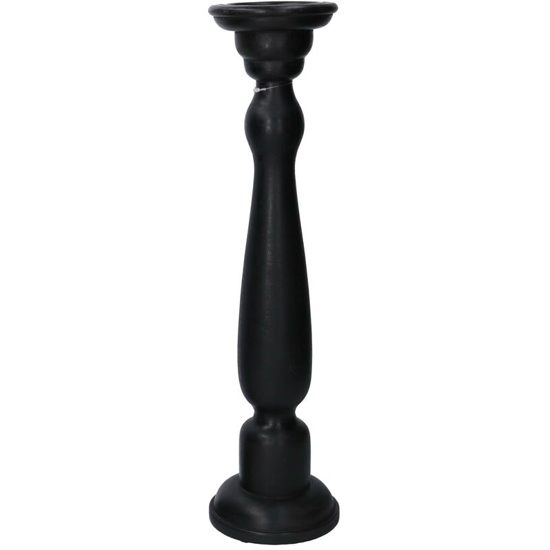 Bougeoir bois noir 11.5/12.5h50 cm