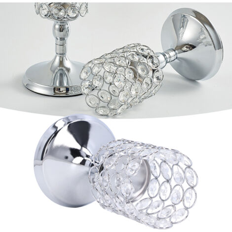 Bougeoir en Cristal et Métal avec Design Sculpté - Support de Bougie Chauffante Électrodoré - Élégant et Durable - Dimension 19,5 x 11 cm - 1 Pièce