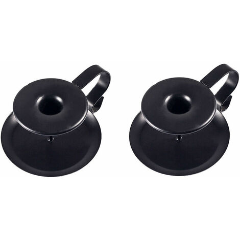 Bougeoir en Fer, Chandelier avec Poignée Cadeaux pour fête, Mariage, Fête, Saint Valentin (Noir, 2 Pcs)