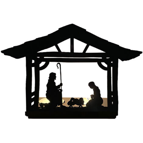 Bougeoir En Fer Forgé, Bougeoir Christmas, Bougeoir en forme de mangeoire, Support pour lampe à thé, Produits décoratifs pour scène de Noël et cadeaux, en fer forgé, modèle B
