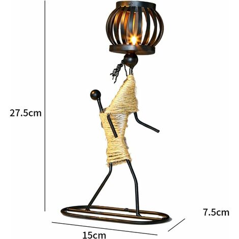 Bougeoir en Fer Forgé, Bougeoir en Fer Forgé en Forme De Petite Fille, Vintage Decorative Mariage Chandeliers Bougoire Décoratifs pour Tables De Mariage, Shabby Chic Ornements (E)