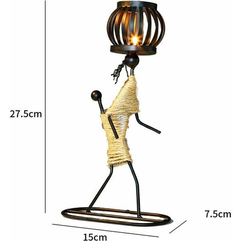 Bougeoir en Fer Forgé, Bougeoir en Fer Forgé en Forme De Petite Fille, Vintage Decorative Mariage Chandeliers Bougoire Décoratifs pour Tables De Mariage, Shabby Chic Ornements (E)
