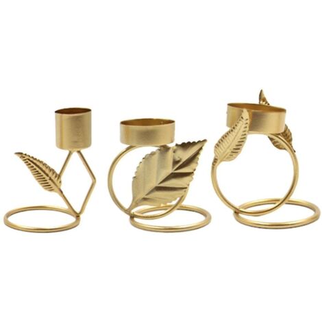 Bougeoir en fer forgé, support de bougie en forme de feuille, porte-bougies pour mariage, Noël et repas.