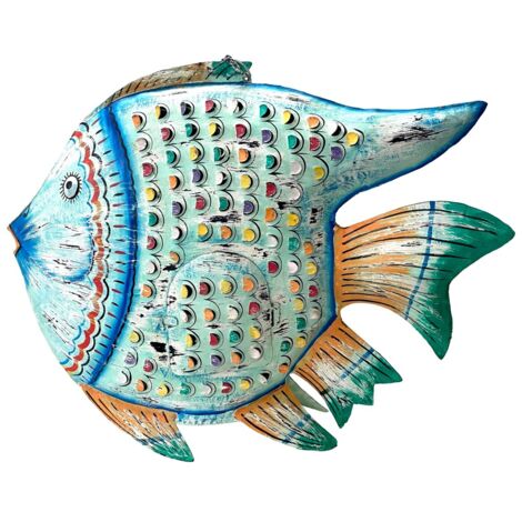 Bougeoir en forme de poisson coloré - Décoration marine