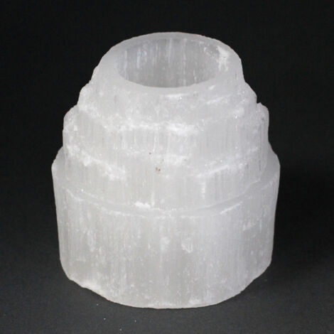 Bougeoir en Sélénite au Sommet de Montagne - 8 cm- Vendu par 1