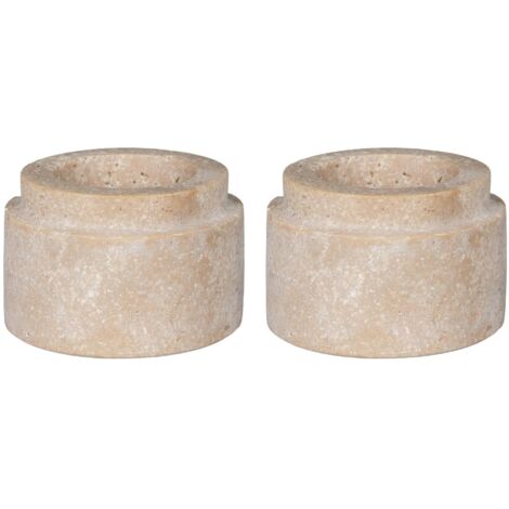 Bougeoir en travertin naturel (lot de 2) - style contemporain