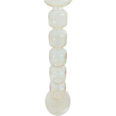 Bougeoir en verre ambré élégant - Orange ambré doux