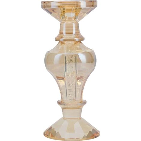 Bougeoir en verre ambré raffiné pour une ambiance chaleureuse - ambre translucide chaleureux