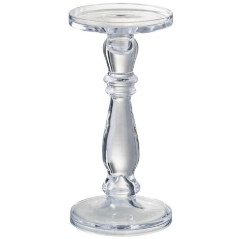 Bougeoir en Verre Design "Leti" 27cm Transparent
