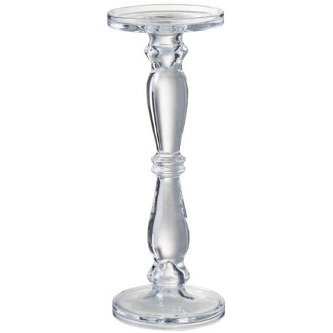 Bougeoir en Verre Design "Leti" 35cm Transparent