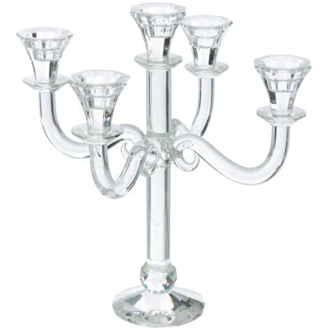 FÉÉRIC LIGHTS AND CHRISTMAS Bougeoir en verre pour 5 bougies de table, 33 cm